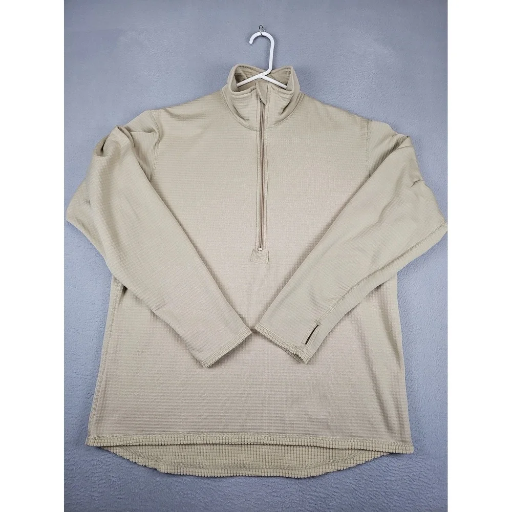 Military Shirt Men's Large Tan Mid Weight Cold Weather Gen III Peckham Polartec